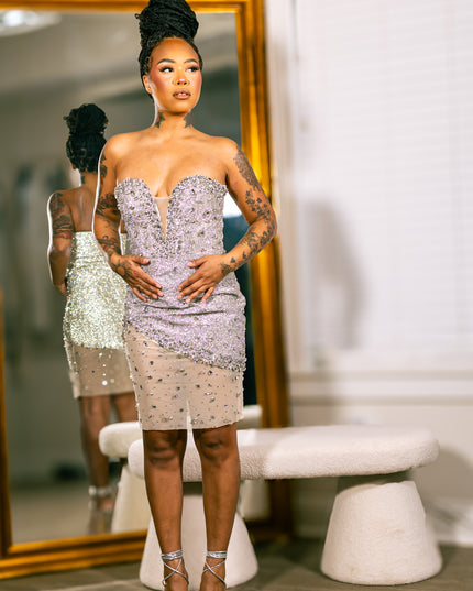 Crystal Allure Embellished Mini Dress