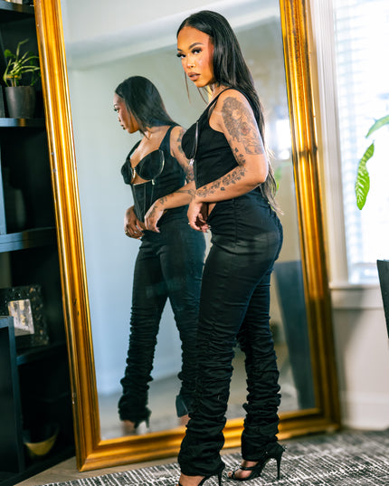 Midnight Snatched Corset Set