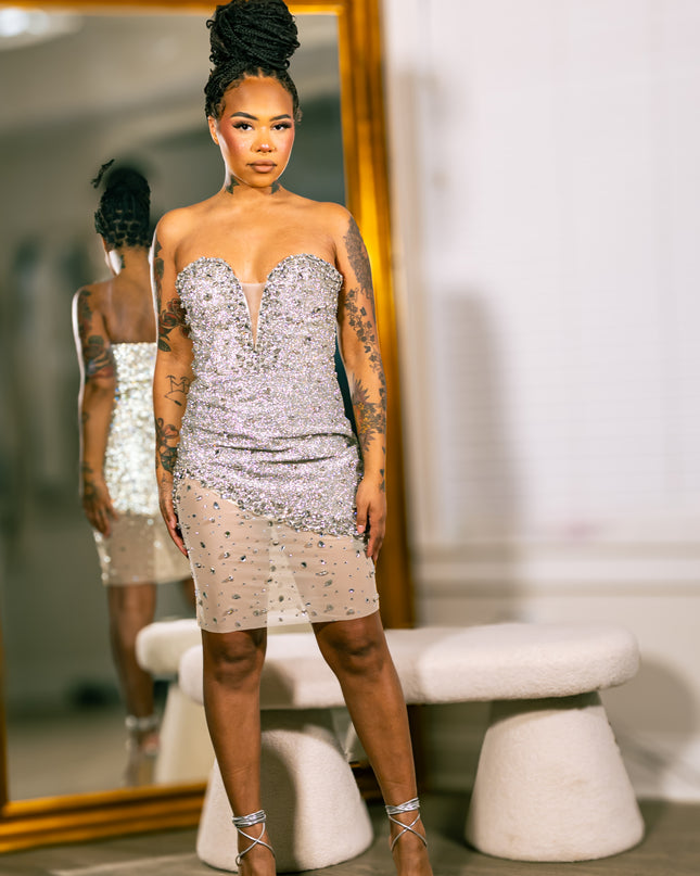 Crystal Allure Embellished Mini Dress